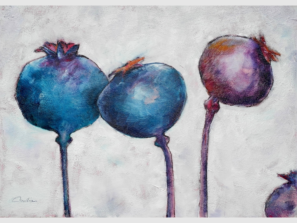 Poppy XVI 70x50 mixed media