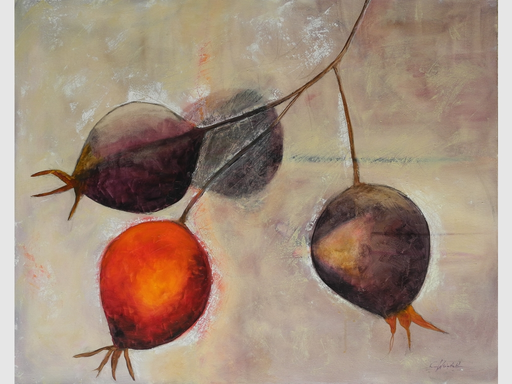 Rosehips4 80x100 Tual üzerine karışık teknik imzalı