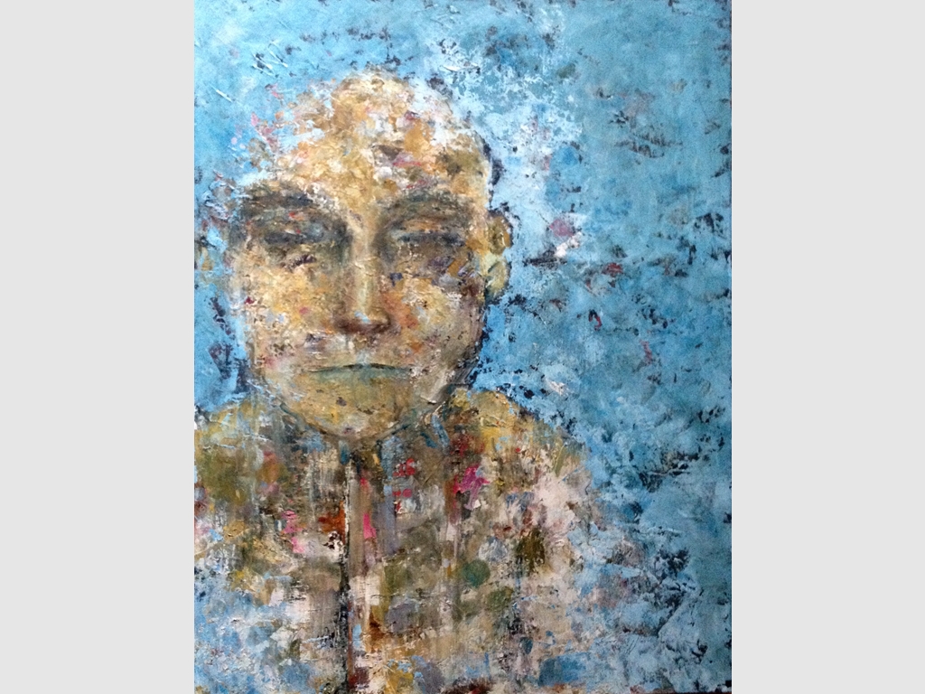 Head III, mixed media, 90x70cm