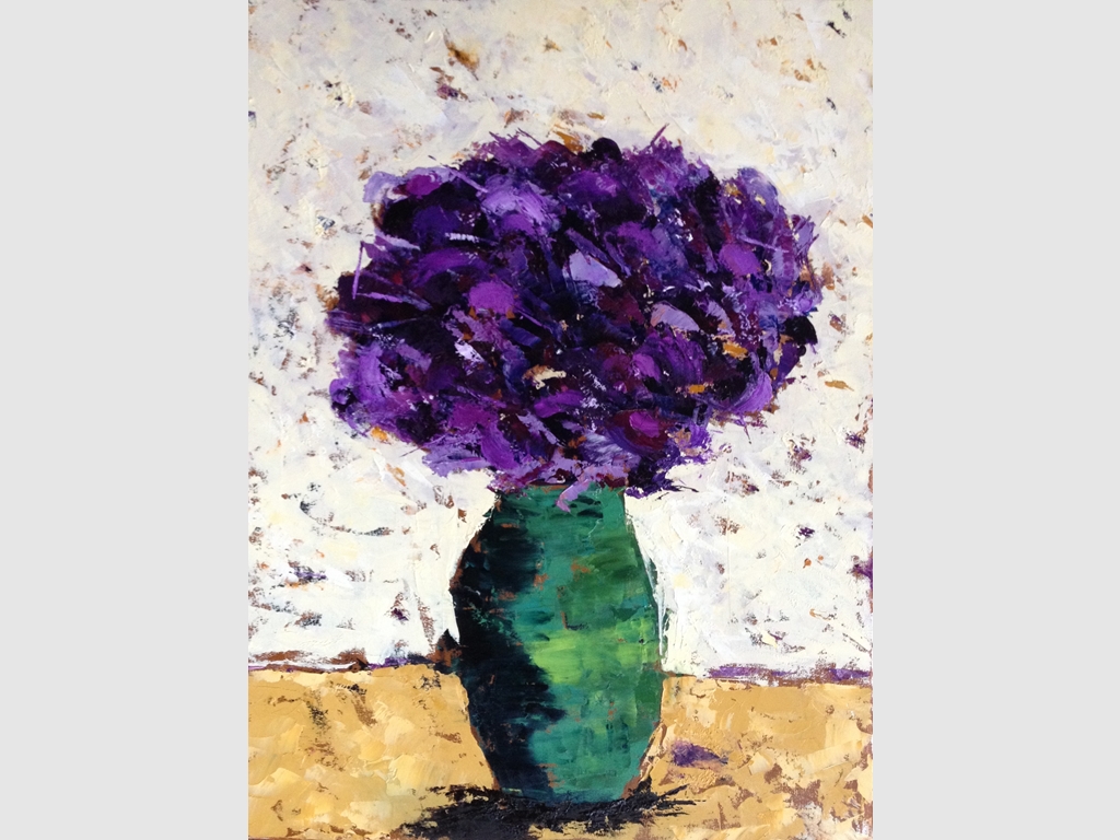 Vase with flowers IV, oil on canvas, 80x60cm