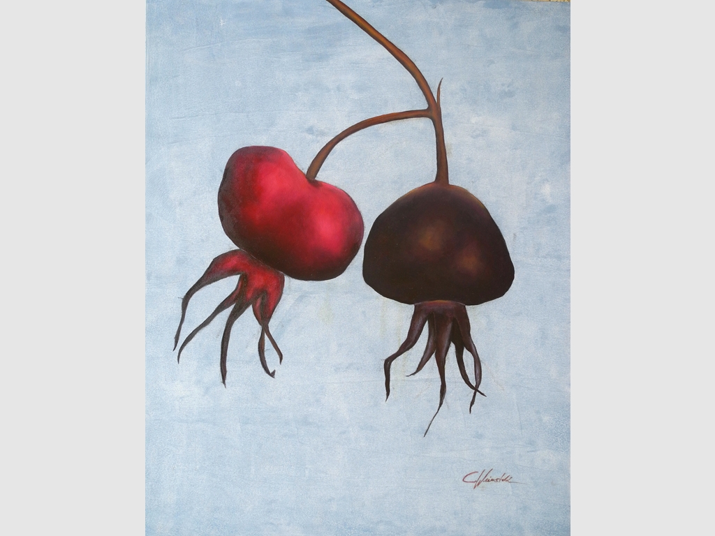 Rosehips11 100x80 Tual üzerine karışık teknik imzalı