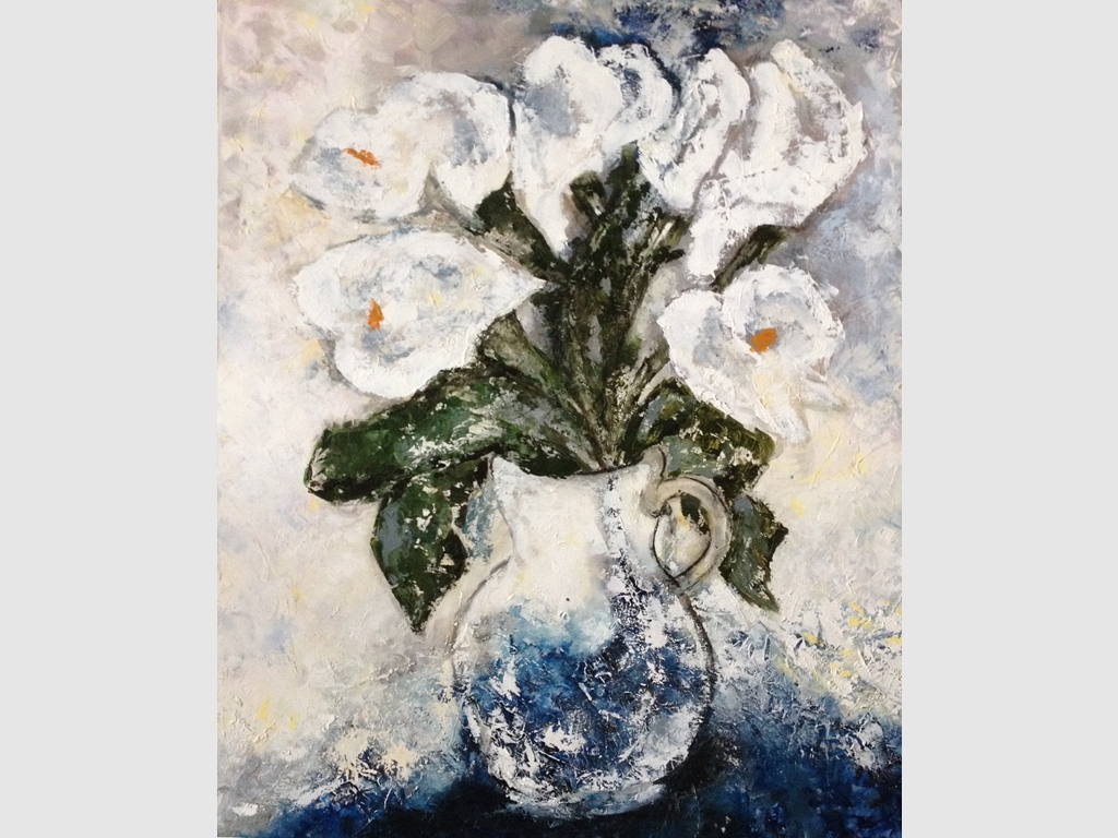 Vase with flowers II, oil on canvas, 100x80cm