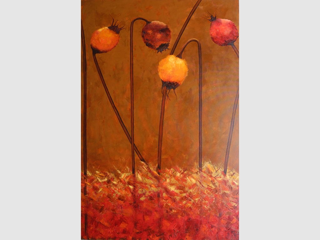 Rosehips1 180x120 Tual üzerine yağlı boya imzalı