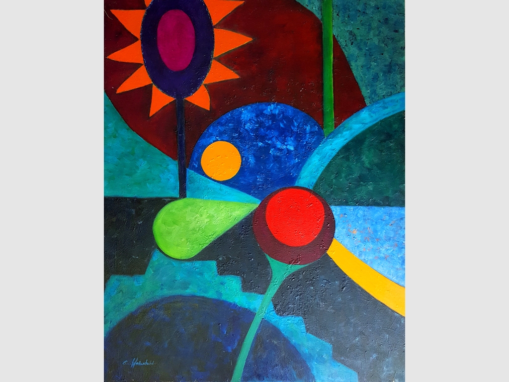 Abstract III, oil on canvas 100x80 imzali