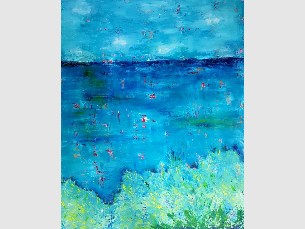 Riverside, mixed media on canvas 100x80 imzali