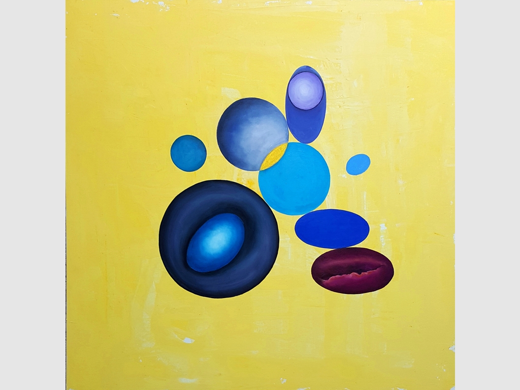 Abstract II, mixed media on canvas 100x100