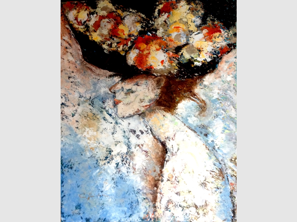 Flowergirl, mixed media, 100x80cm