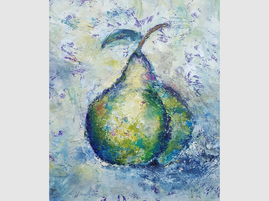 Pear I, mixed media on canvas 70x60