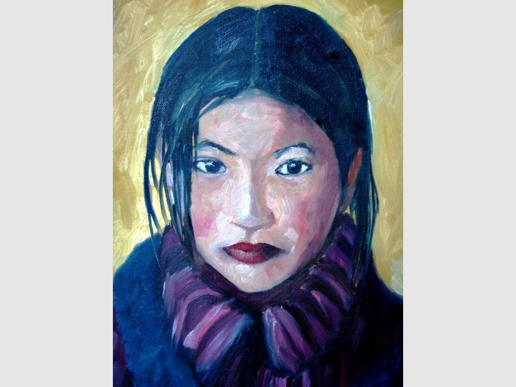 Girl from Tibet 40x30 oil on canvas