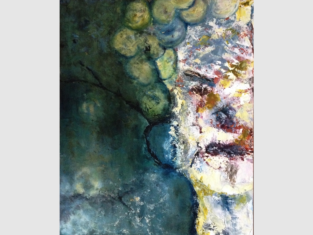 Head II, mixed media, 110x90cm