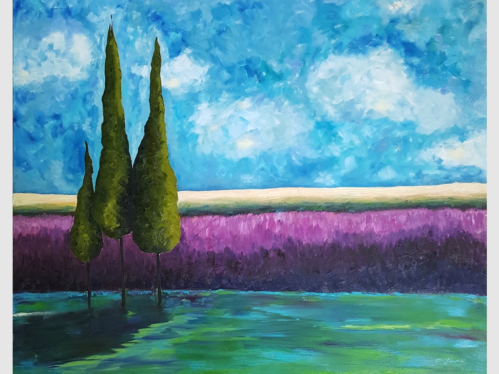 Landscape II oil on cavas 80x100 imzali