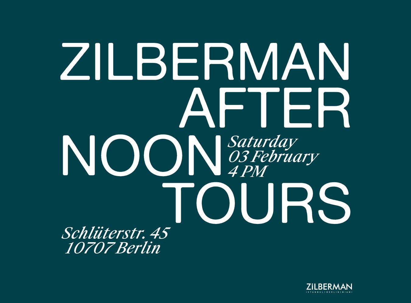 23/01/2024 - ZILBERMAN AFTERNOON TOURS at Zilberman | Berlin